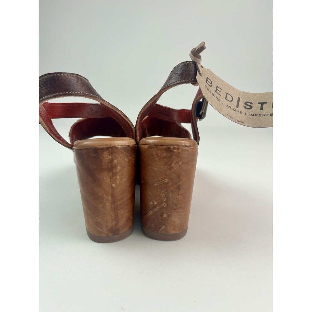 Bed Stu Jetsetter Wooden Clog Sandals 8 Cold Brew Rustic Leather Boho Platform - Picture 6 of 10